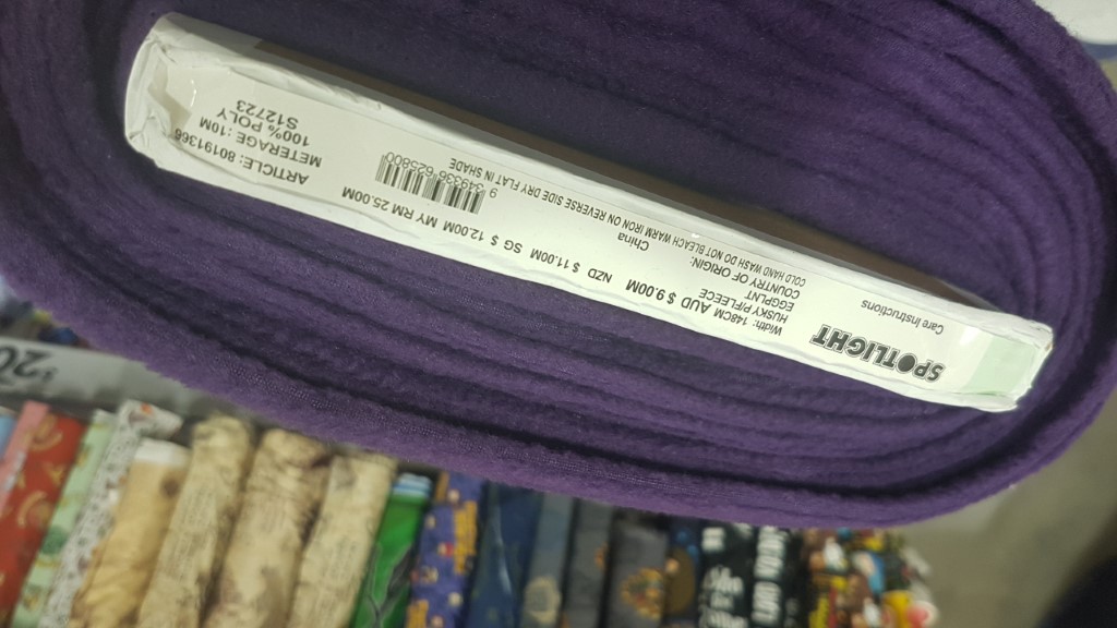 The purple fabric I got half price!